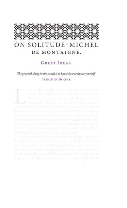 Great Ideas On Solitude
