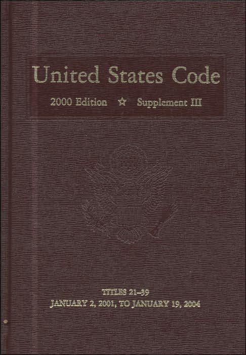 United States Code, 2000, Supplement 3, V. 3