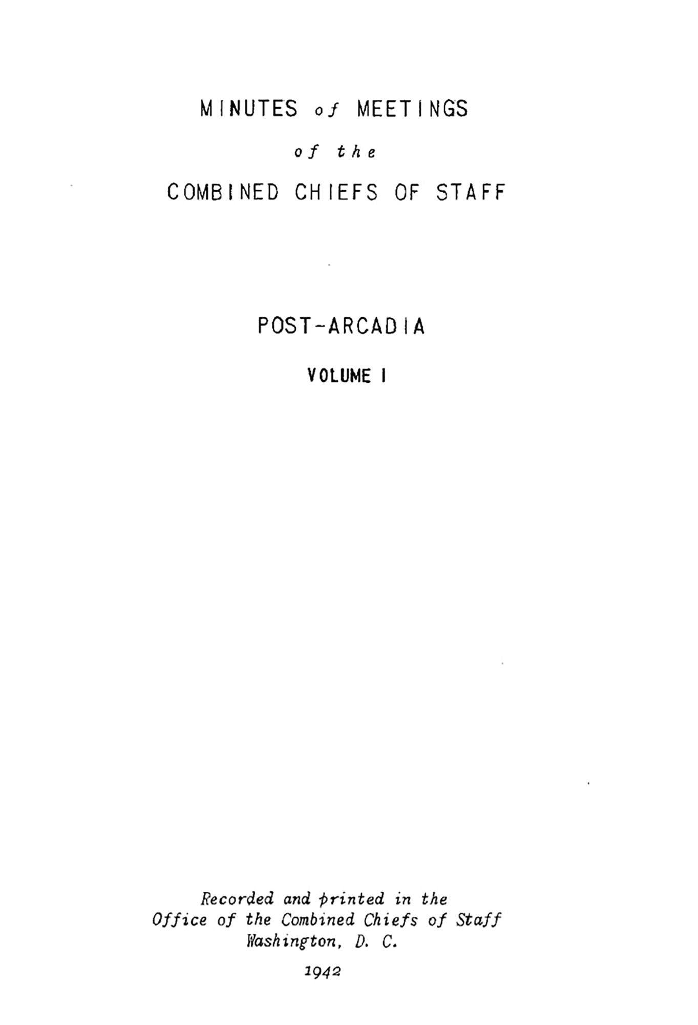 The Post-Arcadia Conference: January-May 1942