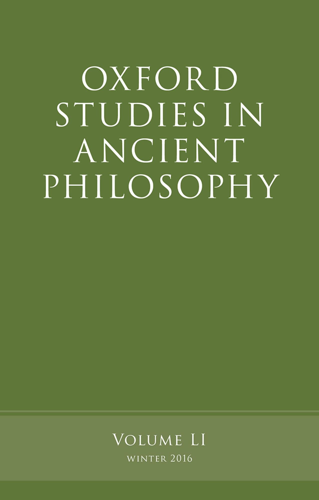 Oxford Studies in Ancient Philosophy, Volume 51