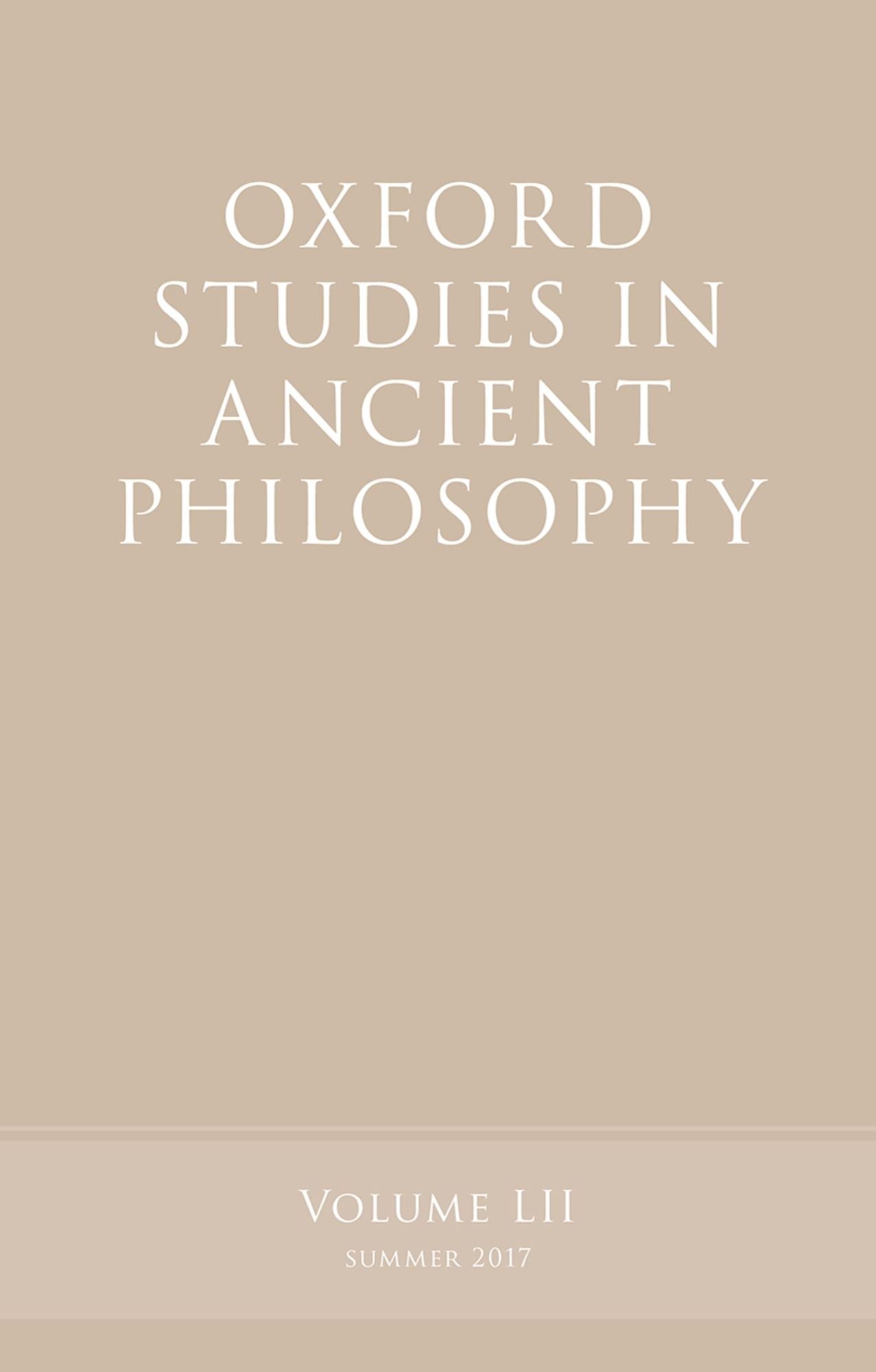 Oxford Studies in Ancient Philosophy, Volume 52