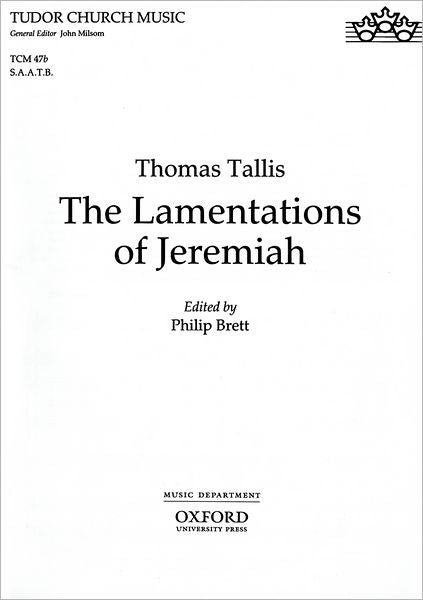 The Lamentations of Jeremiah: SAATB vocal score