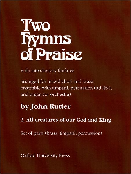 All Creatures of our God and King: Set of brass parts (1 of each part - organist uses VS)