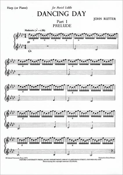 Dancing Day: Harp/piano part