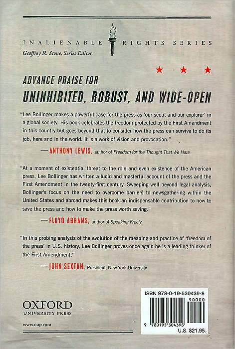 Uninhibited, Robust, and Wide-Open: A Free Press for a New Century