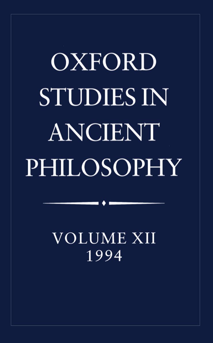 Oxford Studies in Ancient Philosophy 1994
