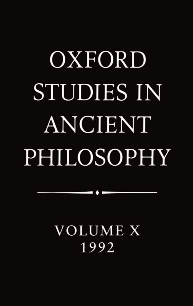 Oxford Studies in Ancient Philosophy, 1992