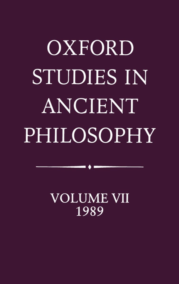 Oxford Studies in Ancient Philosophy 1989