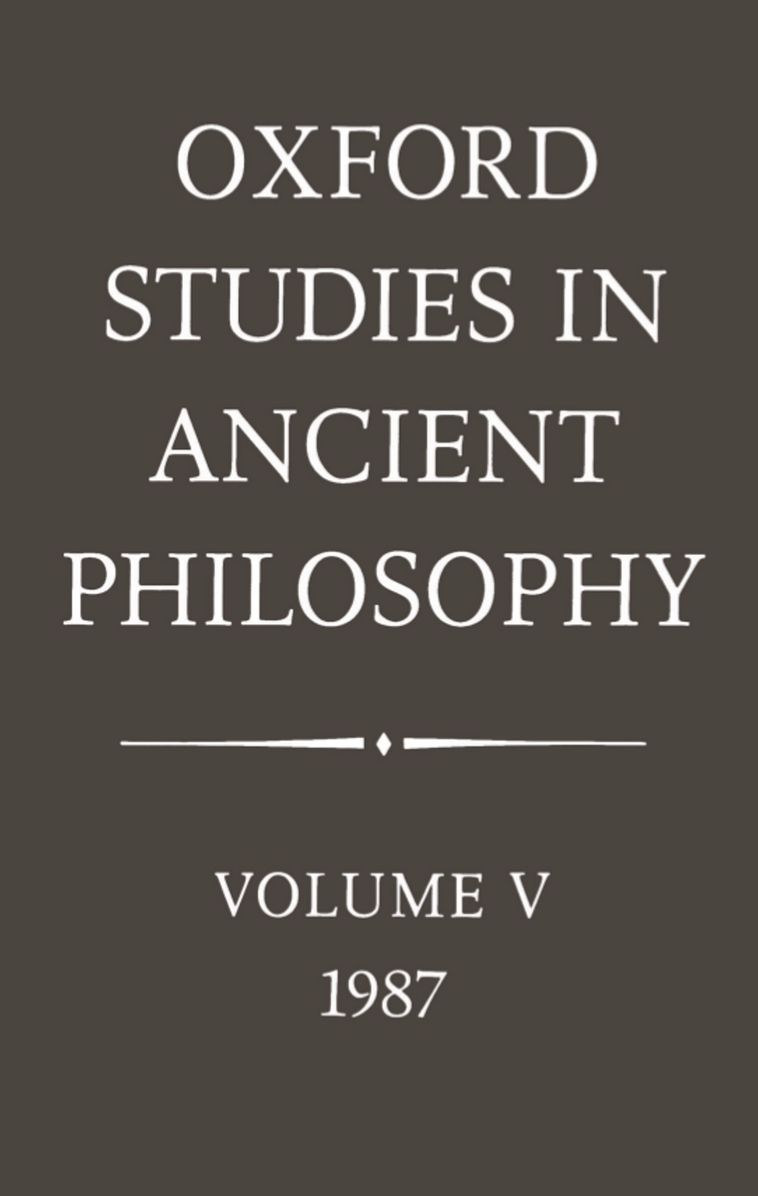 Oxford Studies in Ancient Philosophy 1987