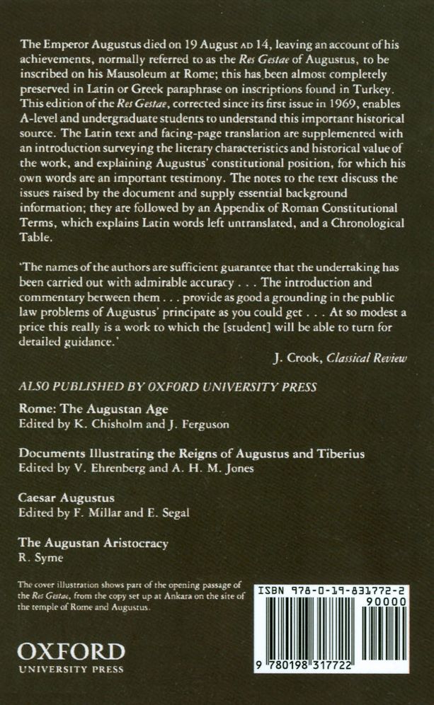 Res Gestae Divi Augusti (The Achievements of the Divine Augustus)