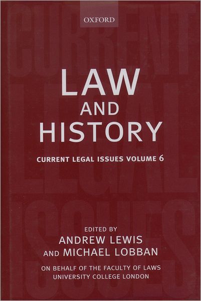 Law and History: Current Legal Issues 2003