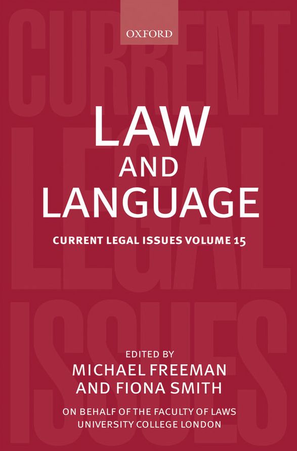 Law and Language: Current Legal Issues Volume 15