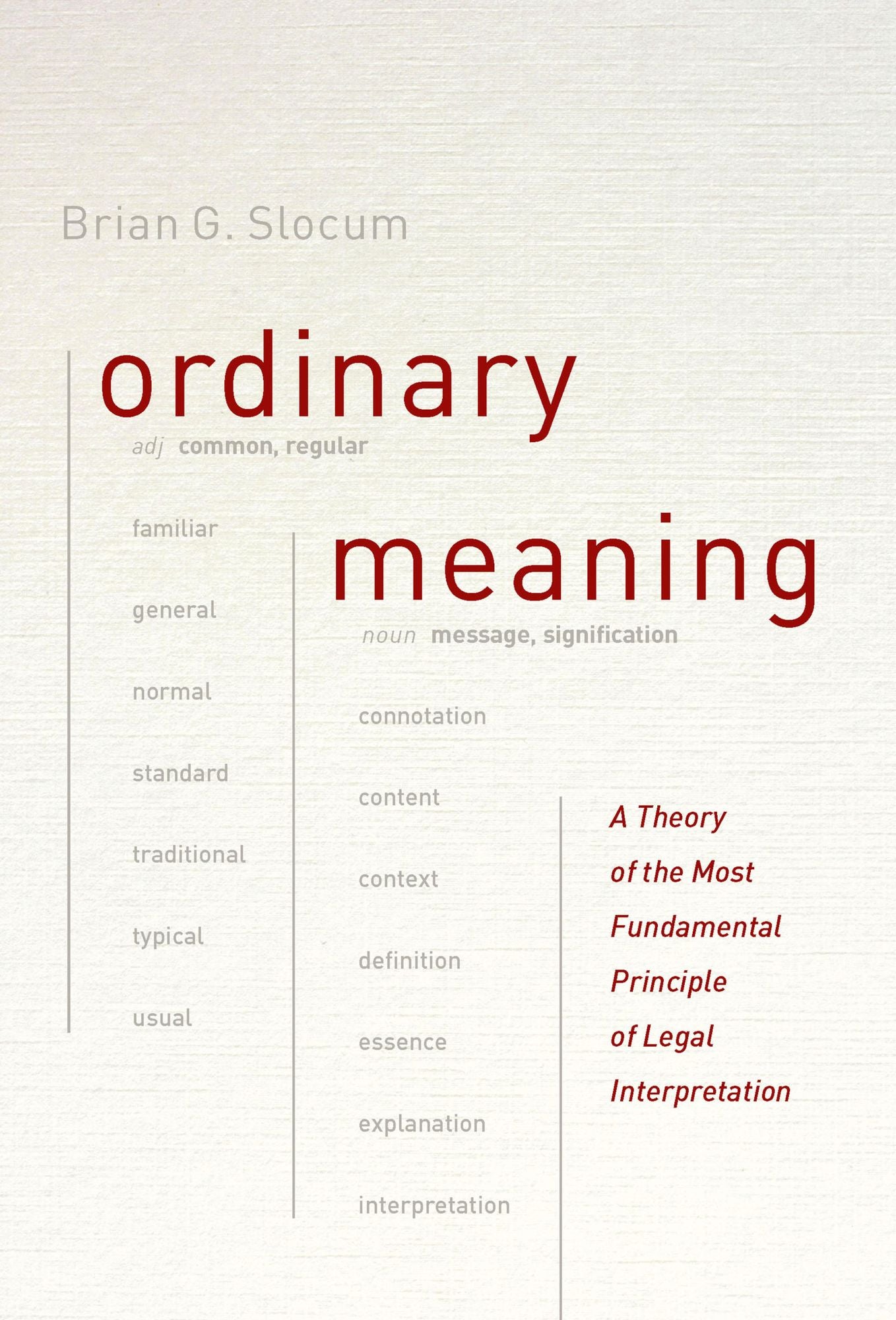 Ordinary Meaning: A Theory of the Most Fundamental Principle of Legal Interpretation