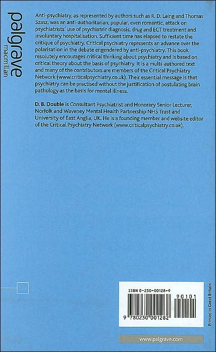 Critical Psychiatry: The Limits of Madness