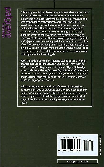 Perspectives on Work, Employment and Society in Japan