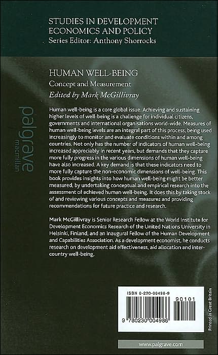 Human Well-Being: Concept and Measurement