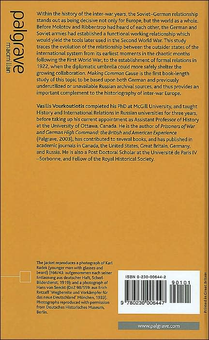 Making Common Cause: German-Soviet Secret Relations, 1919-22