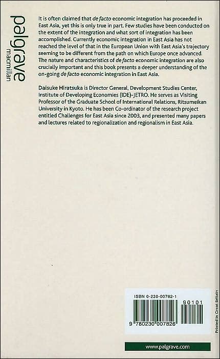East Asia's De Facto Economic Integration