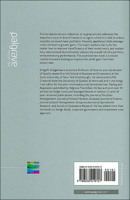 Diversification and Portfolio Management of Mutual Funds (Finance and Capital Markets Series)