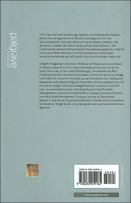 Advances in Risk Management (Finance and Capital Markets Series)