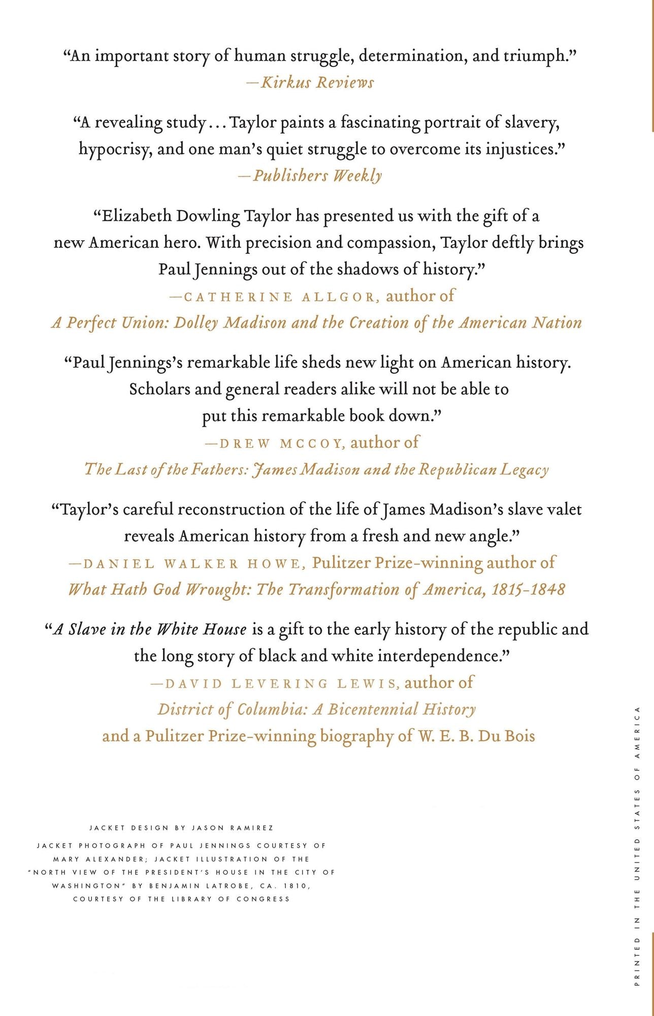 A Slave in the White House: Paul Jennings and the Madisons