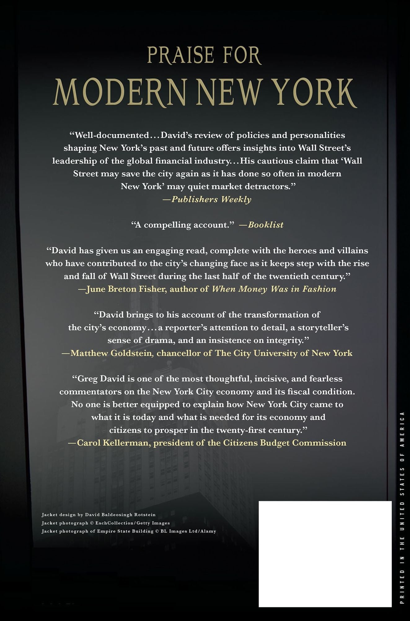 Modern New York: The Life and Economics of a City
