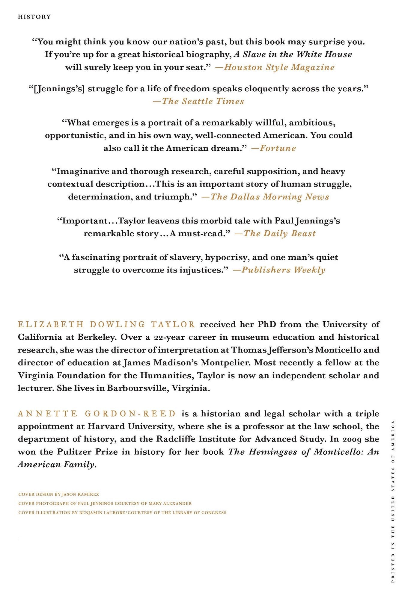 A Slave in the White House: Paul Jennings and the Madisons