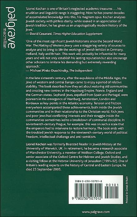 The Making of Western Jewry, 1600-1819