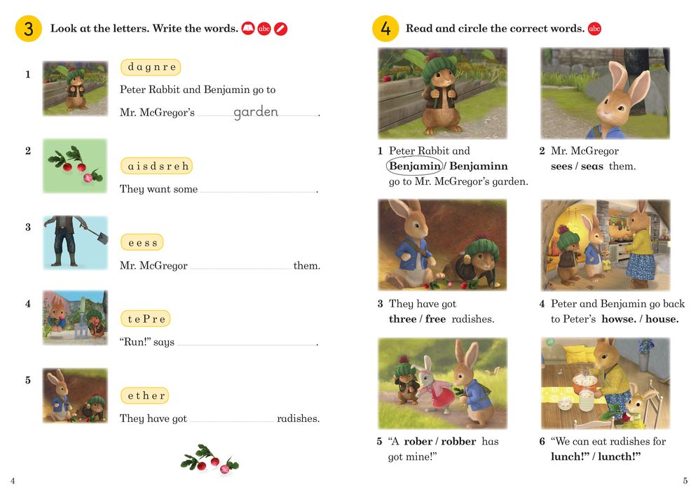 Peter Rabbit and the Radish Robber Activity Book: Level 1