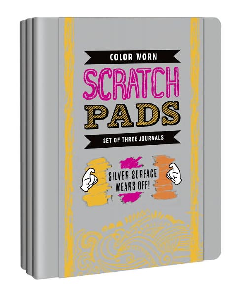 Color Worn Scratch Pads - Large: Set of three pads with scratch-off covers