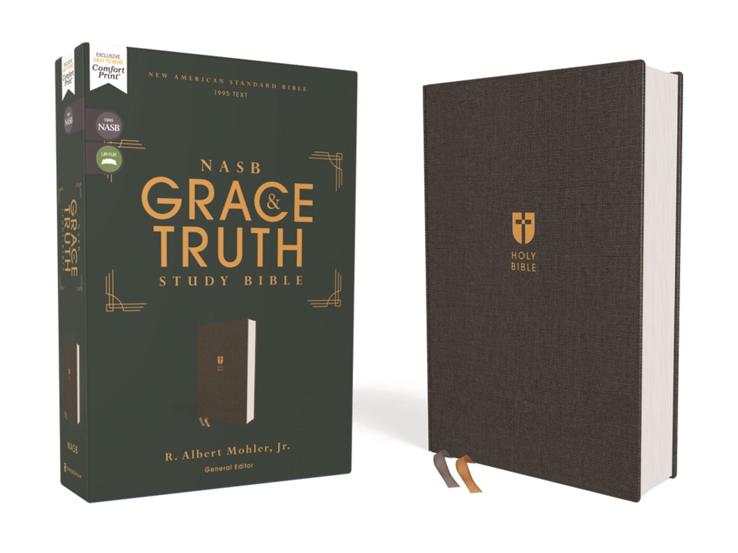 Nasb, the Grace and Truth Study Bible, Cloth Over Board, Gray, Red Letter, 1995 Text, Comfort Print