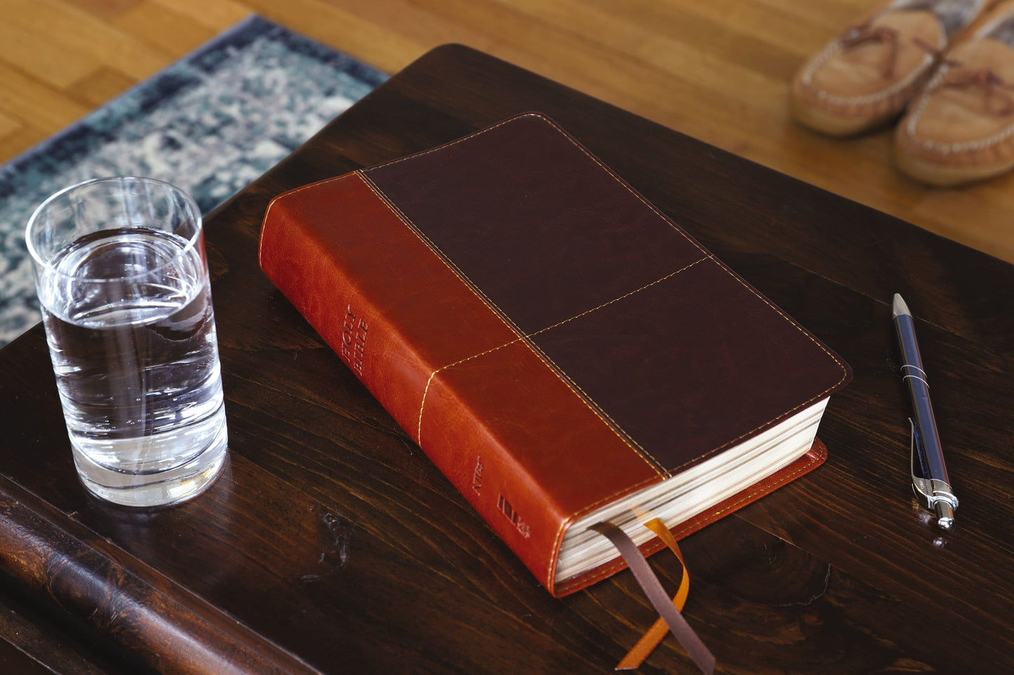 NIV, Personal Size Reference Bible, Large Print, Imitation Leather, Brown, Red Letter Edition, Comfort Print
