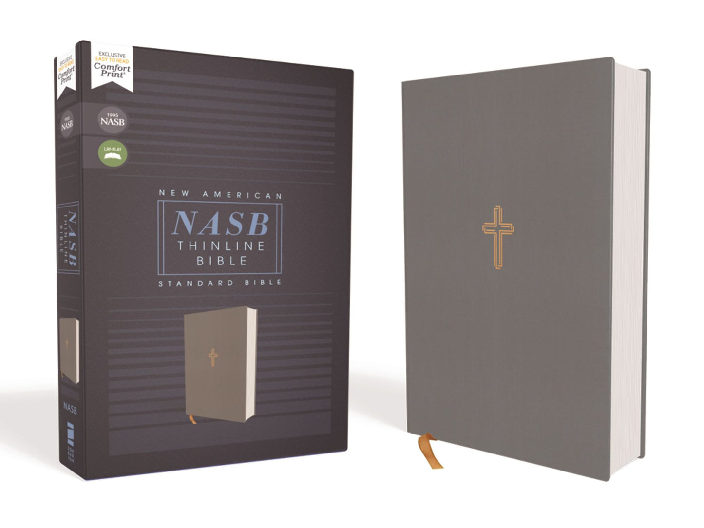 Nasb, Thinline Bible, Cloth Over Board, Gray, Red Letter Edition, 1995 Text, Comfort Print