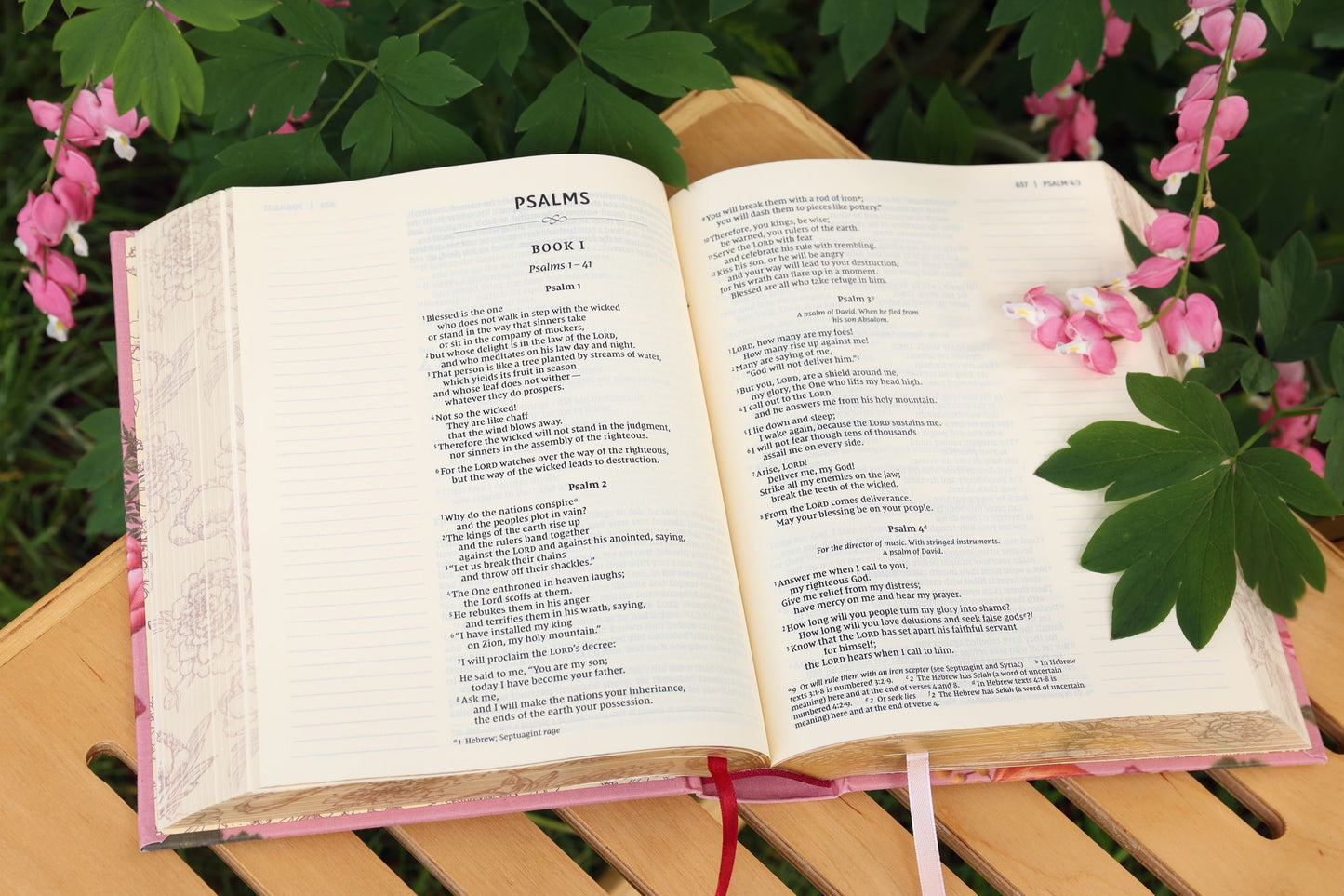 Niv, Artisan Collection Bible, Cloth Over Board, Pink Floral, Designed Edges Under Gilding, Red Letter Edition, Comfort Print