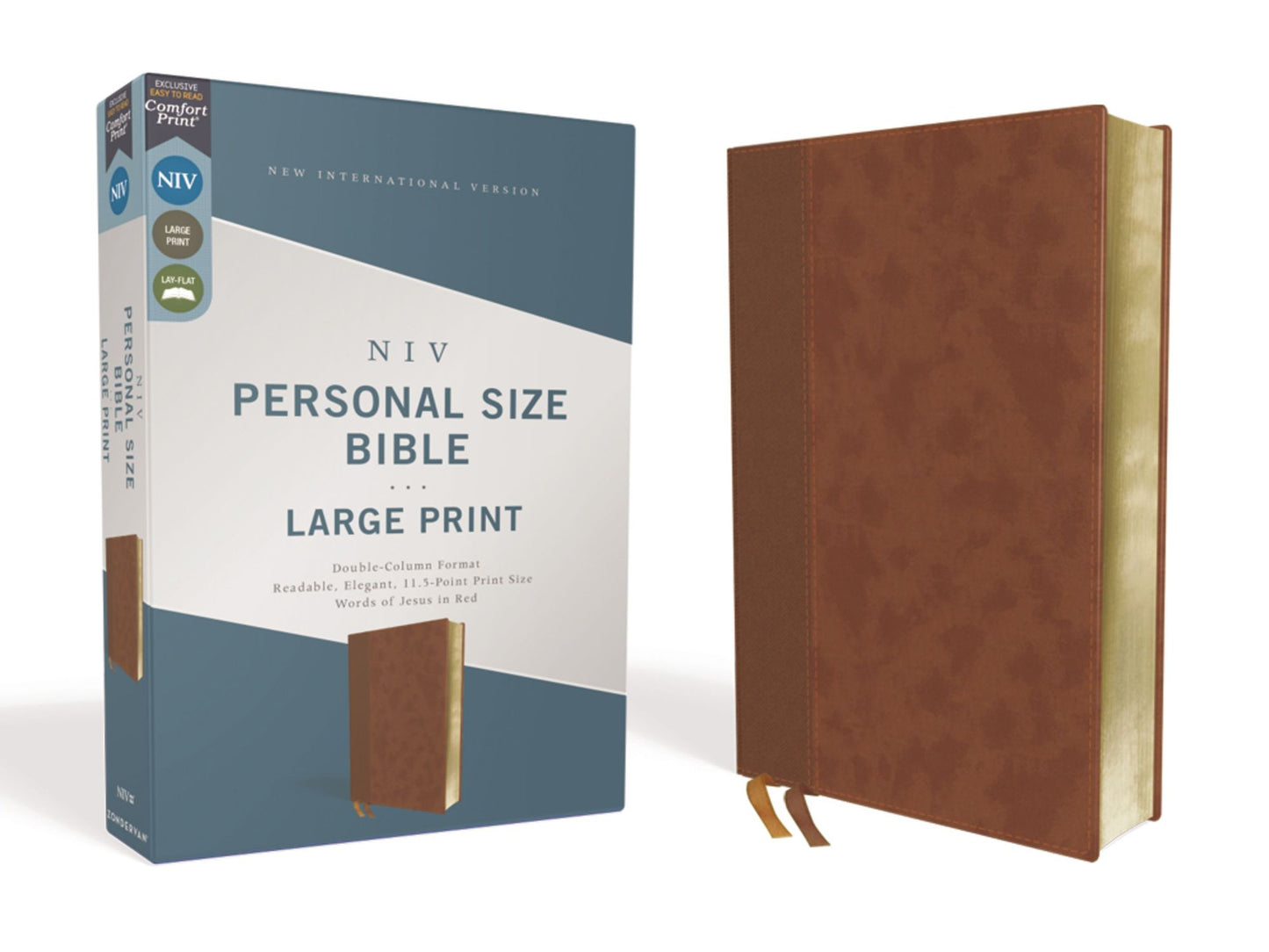 Holy Bible : New International Version, Personal Size Bible, Large Print, Leathersoft, Brown, Comfort Print, Red Letter Edition