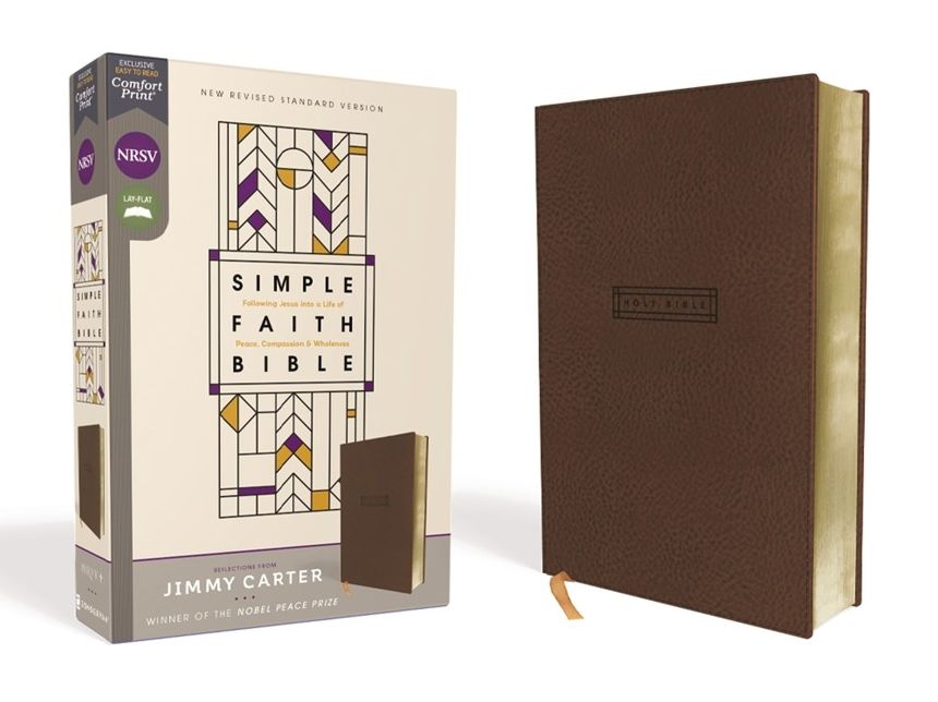 Nrsv, Simple Faith Bible, Leathersoft, Brown, Comfort Print: Following Jesus Into a Life of Peace, Compassion, and Wholeness