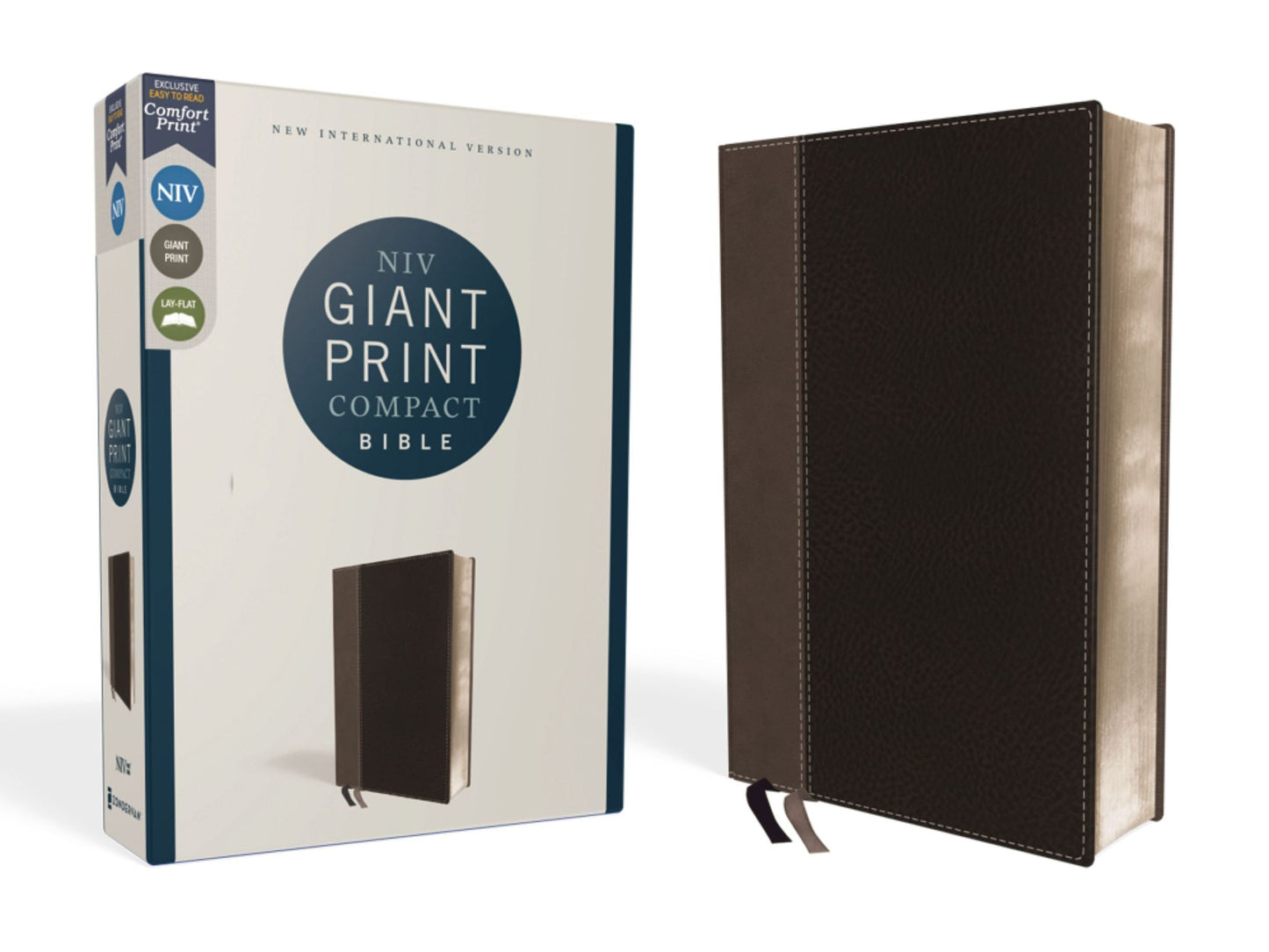 Niv, Giant Print Compact Bible, Leathersoft, Black, Red Letter Edition, Comfort Print