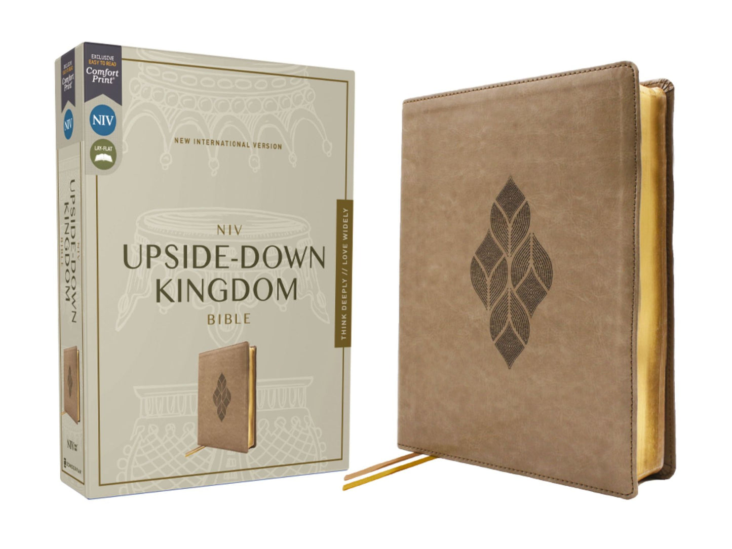NIV, Upside-Down Kingdom Bible, Leathersoft, Brown, Comfort Print: Think Deeply // Love Widely