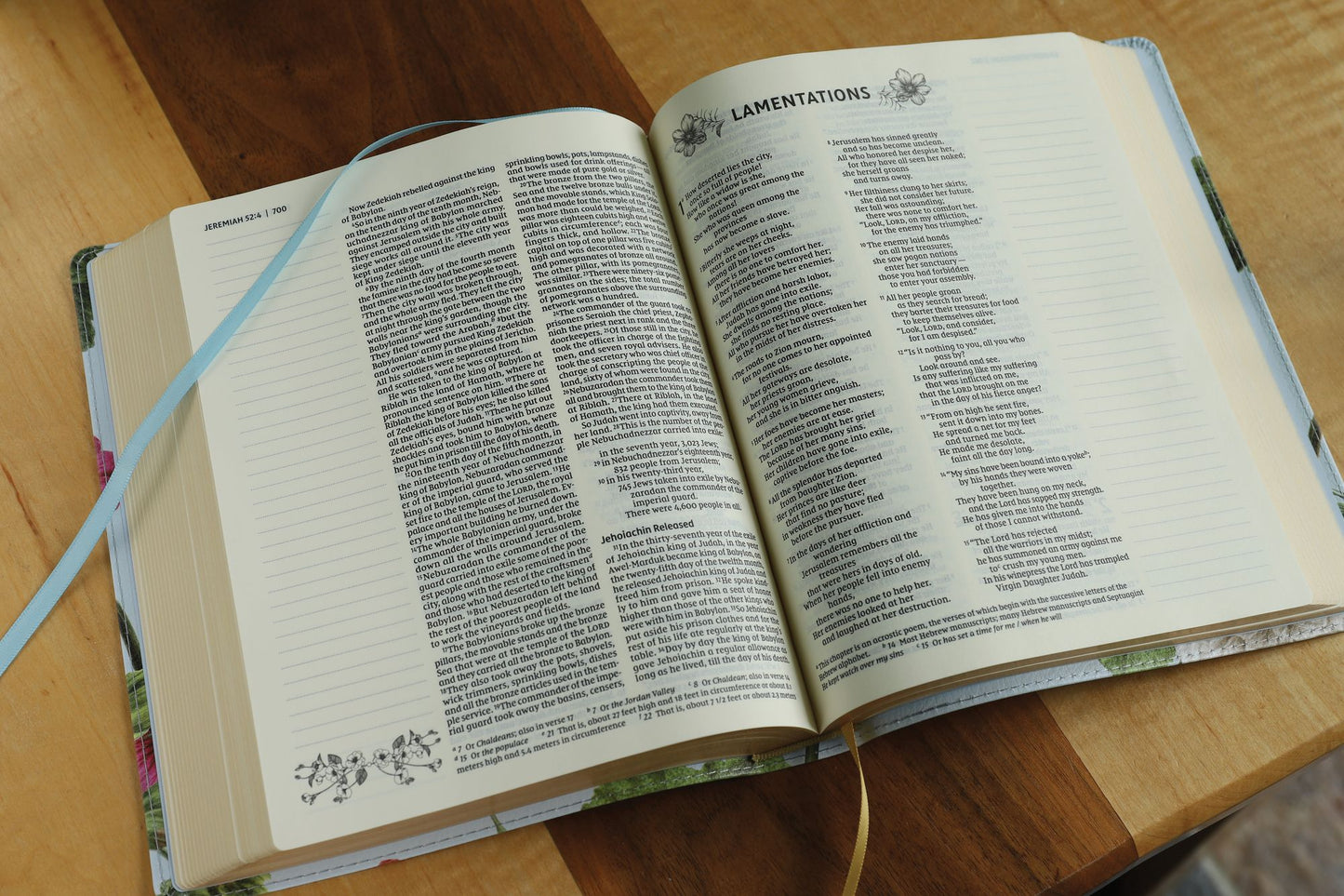 Niv, Artisan Collection Bible, Leathersoft, Blue Floral, Red Letter Edition, Comfort Print