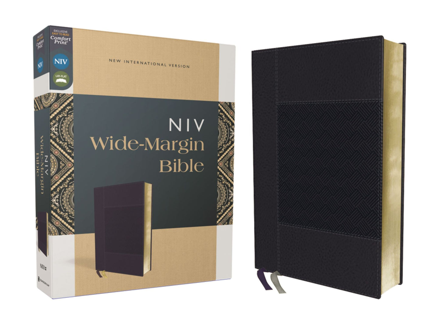Niv, Wide Margin Bible, Leathersoft, Navy, Red Letter, Comfort Print