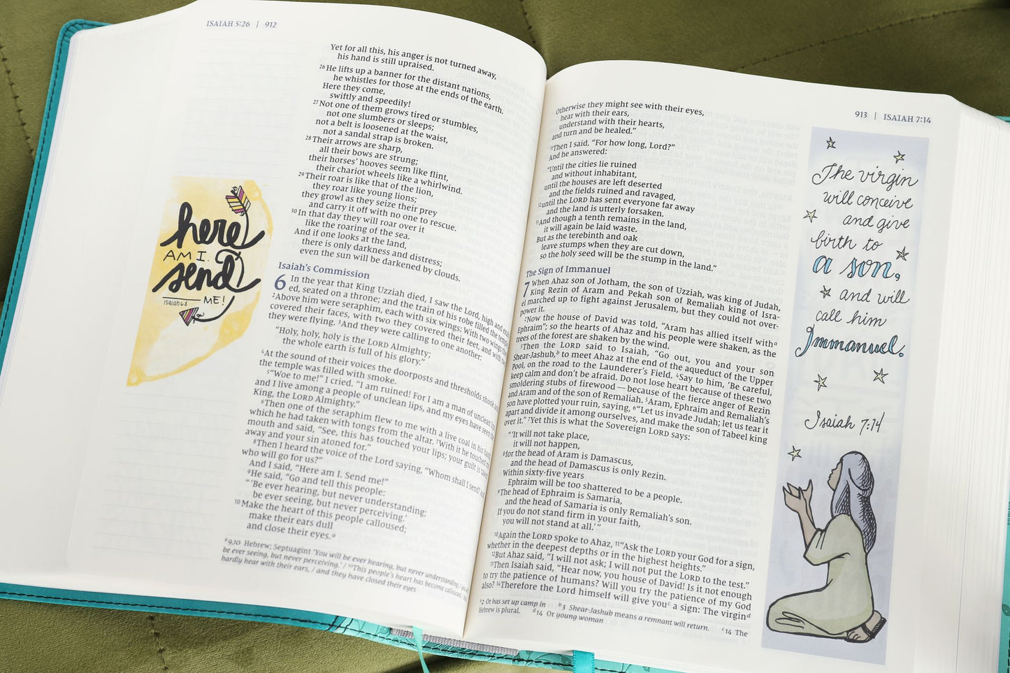 Niv, Beautiful Word Bible, Updated Edition, Peel/Stick Bible Tabs, Leathersoft, Teal, Red Letter, Comfort Print: 600+ Full-Color Illustrated Verses