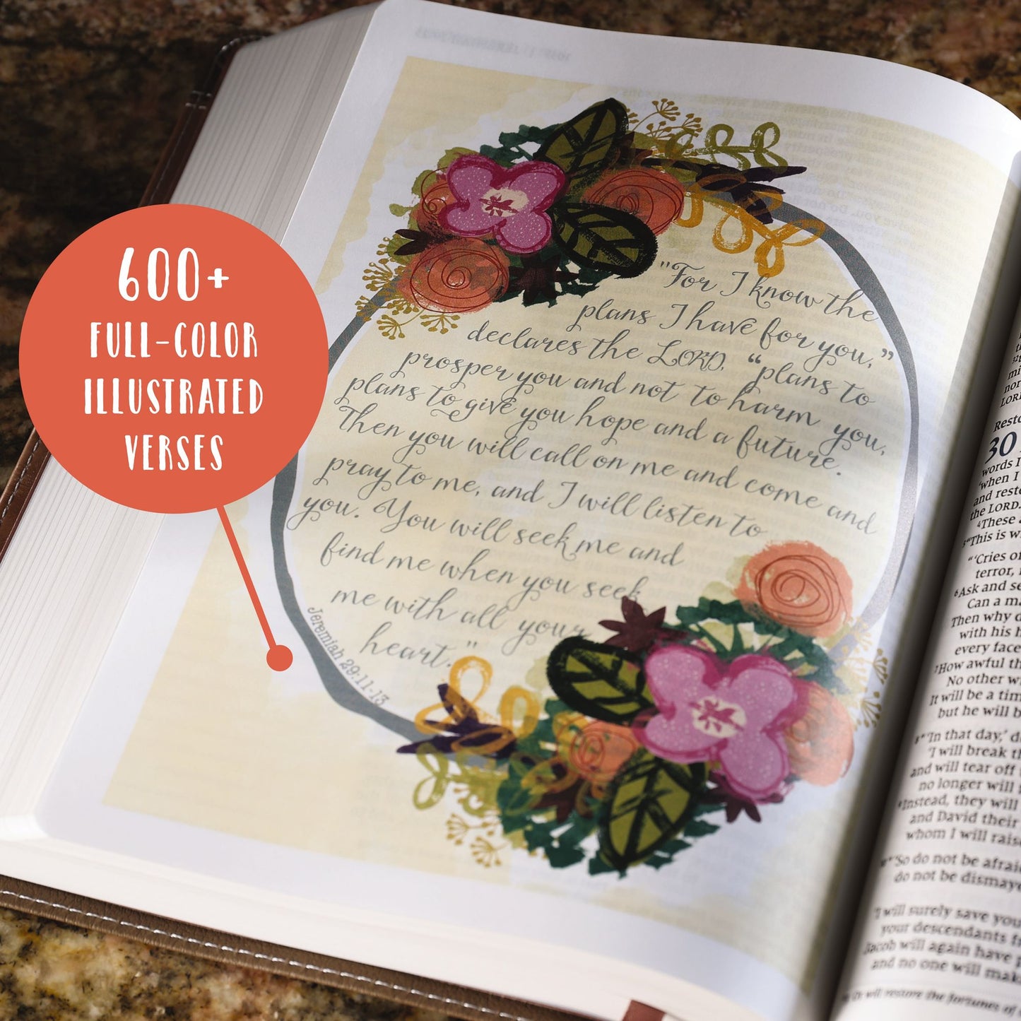 Niv, Beautiful Word Bible, Updated Edition, Peel/Stick Bible Tabs, Leathersoft, Teal, Red Letter, Comfort Print: 600+ Full-Color Illustrated Verses
