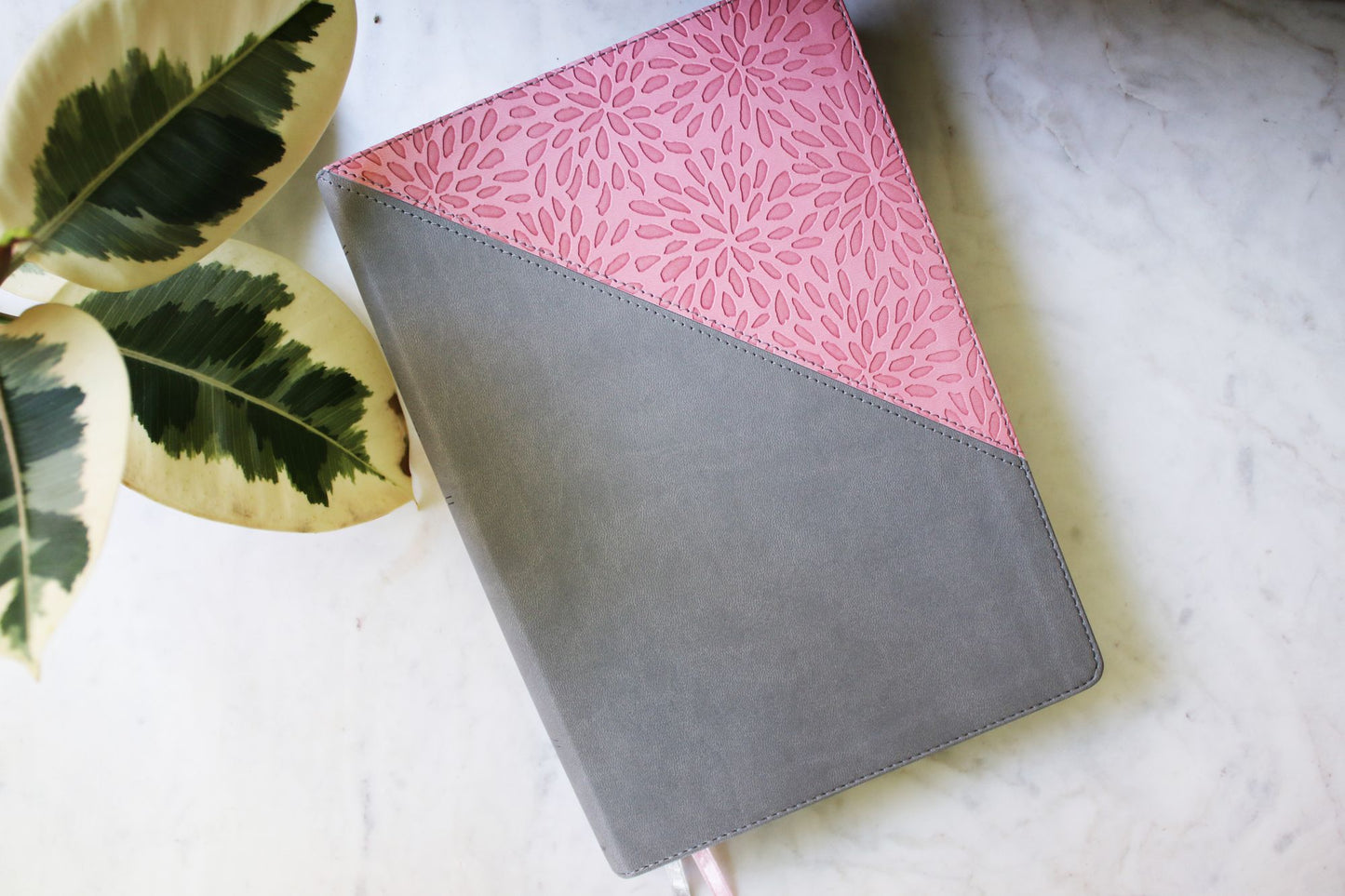 NIV, Quest Study Bible, Large Print, Leathersoft, Gray/Pink, Comfort Print: The Only Q and A Study Bible