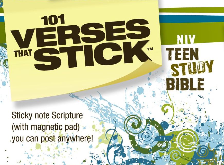 101 Verses that Stick for Teens based on the NIV Teen Study Bible: Bible Verses for Your Locker or Home