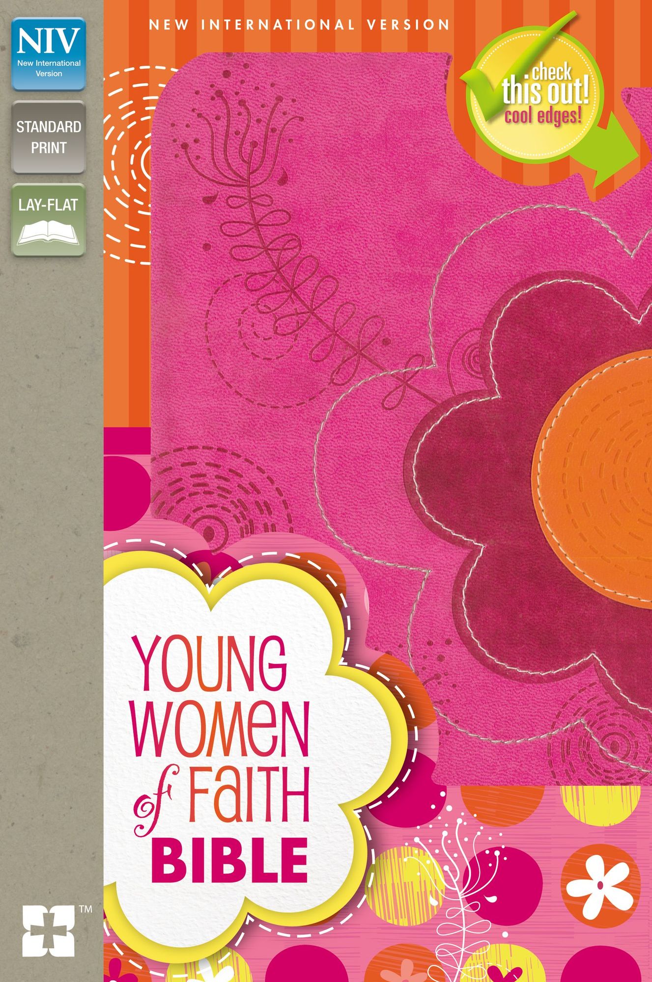Young Women of Faith Bible : New International Version Italian Duo-Tone, Raspberry/Clementine