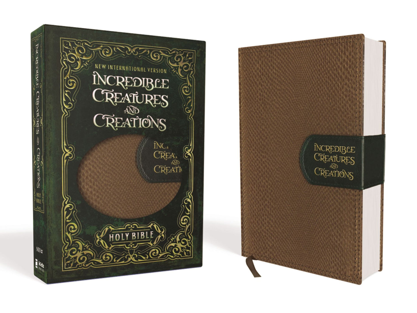 Niv, Incredible Creatures and Creations Holy Bible, Leathersoft, Tan/Green
