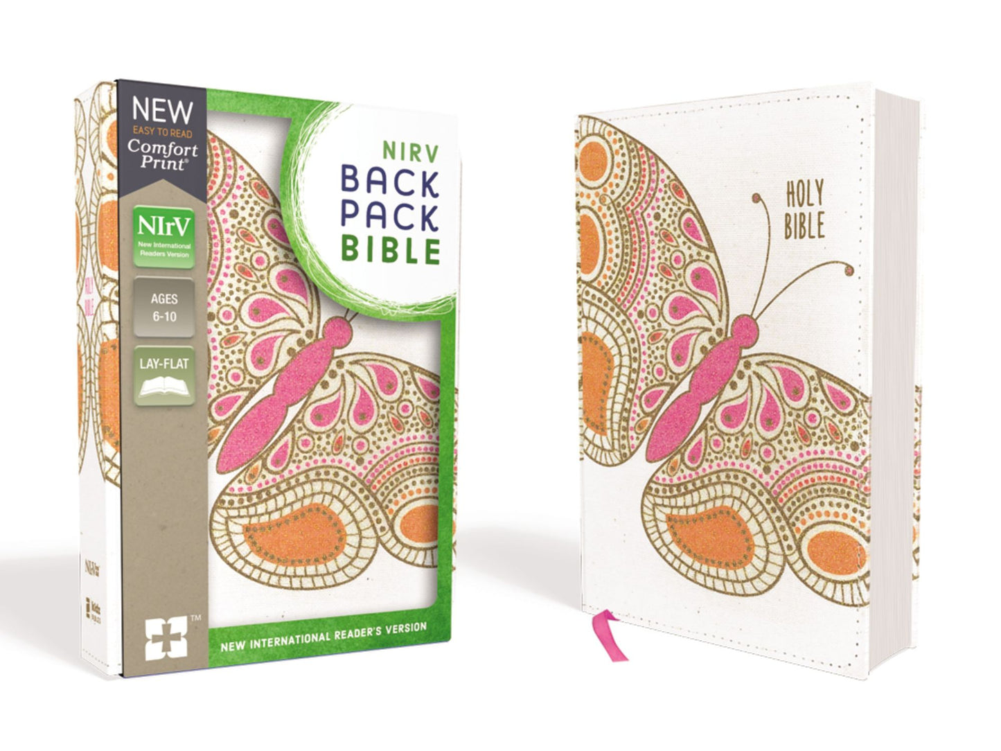 Nirv, Backpack Bible, Flexcover, Pink Butterfly