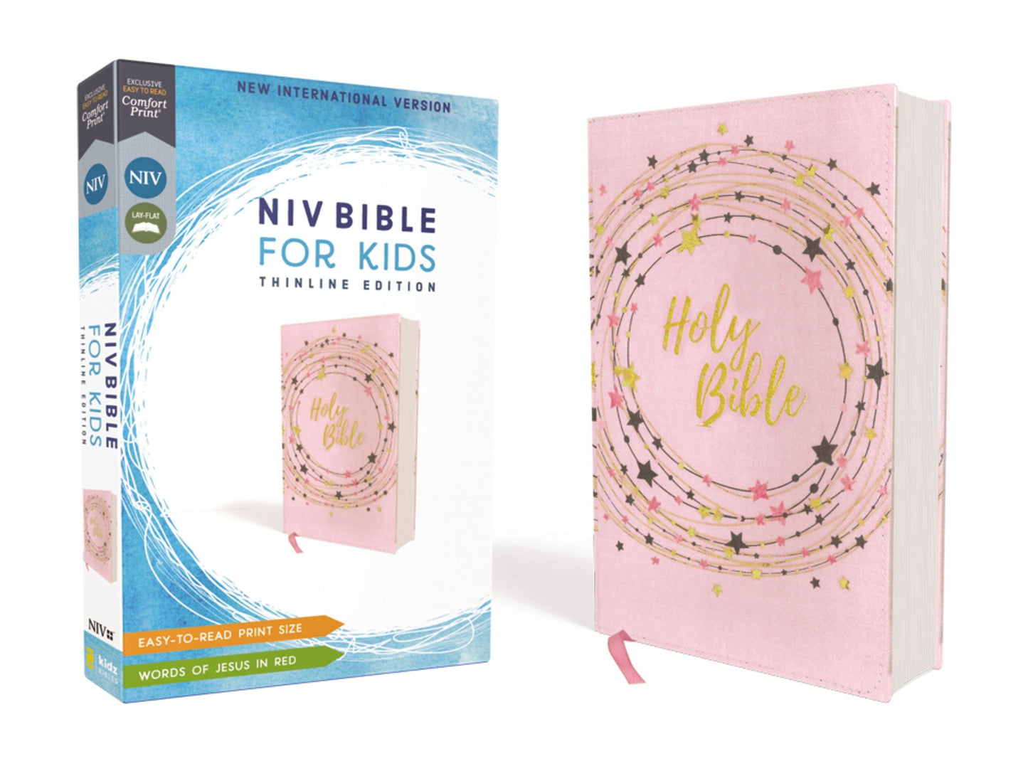 NIV Bible for Kids, Flexcover, Pink/Gold, Red Letter Edition, Comfort Print: Thinline Edition