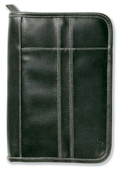 Distressed Leather-Look Black with Stitching Accent LG