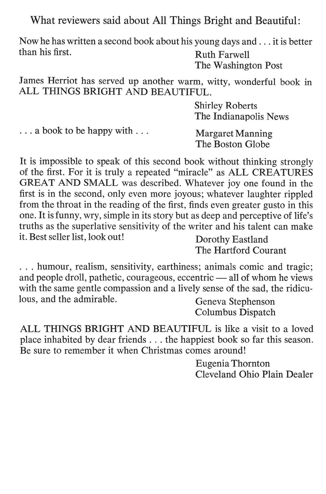 All Things Wise and Wonderful